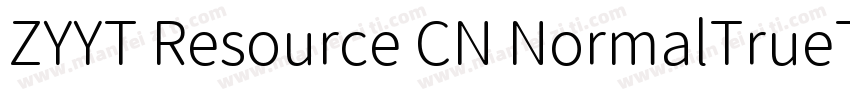 ZYYT Resource CN NormalTrueType字体转换